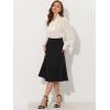 imageAllegra K Midi Skirt for Women Side Zipper High Waist Elegant Flared Flowy A Line Work SkirtsBlack