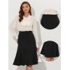 imageAllegra K Midi Skirt for Women Side Zipper High Waist Elegant Flared Flowy A Line Work SkirtsBlack