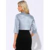 imageAllegra K Satin Cardigan for Womens Open Front Elegant Formal 34 Sleeve Bolero Shrug JacketGrey