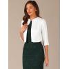 imageAllegra K Satin Cardigan for Womens Open Front Elegant Formal 34 Sleeve Bolero Shrug JacketWhite