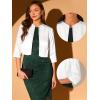 imageAllegra K Satin Cardigan for Womens Open Front Elegant Formal 34 Sleeve Bolero Shrug JacketWhite