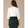imageAllegra K Satin Cardigan for Womens Open Front Elegant Formal 34 Sleeve Bolero Shrug JacketWhite
