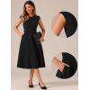 imageAllegra K Wear to Work Office Dress for Womens 2025 Cap Sleeve with Pockets ALine DressBlack