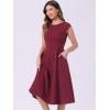 imageAllegra K Wear to Work Office Dress for Womens 2025 Cap Sleeve with Pockets ALine DressBurgundy