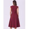 imageAllegra K Wear to Work Office Dress for Womens 2025 Cap Sleeve with Pockets ALine DressBurgundy