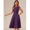 imageAllegra K Wear to Work Office Dress for Womens 2025 Cap Sleeve with Pockets ALine DressDeep Purple
