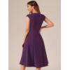 imageAllegra K Wear to Work Office Dress for Womens 2025 Cap Sleeve with Pockets ALine DressDeep Purple