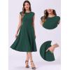 imageAllegra K Wear to Work Office Dress for Womens 2025 Cap Sleeve with Pockets ALine DressGray Green