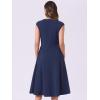 imageAllegra K Wear to Work Office Dress for Womens 2025 Cap Sleeve with Pockets ALine DressNavy Blue
