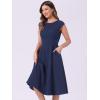 imageAllegra K Wear to Work Office Dress for Womens 2025 Cap Sleeve with Pockets ALine DressNavy Blue