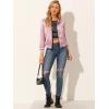 imageAllegra K Womens Casual Bomber Jacket Satin Zip Up Lightweight Hooded Windbreaker OuterwearDirty Pink
