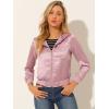 imageAllegra K Womens Casual Bomber Jacket Satin Zip Up Lightweight Hooded Windbreaker OuterwearDirty Pink