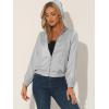 imageAllegra K Womens Casual Bomber Jacket Satin Zip Up Lightweight Hooded Windbreaker OuterwearGrey