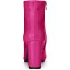 imageAllegra K Womens Chunky Heel Pointed Toe Zipper Ankle BootsHot Pink