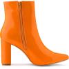 imageAllegra K Womens Chunky Heel Pointed Toe Zipper Ankle BootsOrange