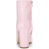 imageAllegra K Womens Chunky Heel Pointed Toe Zipper Ankle BootsPink