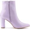 imageAllegra K Womens Chunky Heel Pointed Toe Zipper Ankle BootsPurple