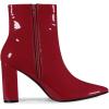 imageAllegra K Womens Chunky Heel Pointed Toe Zipper Ankle BootsRed
