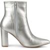 imageAllegra K Womens Chunky Heel Pointed Toe Zipper Ankle BootsSilver
