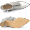 imageAllegra K Womens Chunky Heel Pointed Toe Zipper Ankle BootsSilver