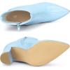 imageAllegra K Womens Chunky Heel Pointed Toe Zipper Ankle BootsSky Blue