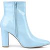 imageAllegra K Womens Chunky Heel Pointed Toe Zipper Ankle BootsSky Blue