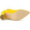 imageAllegra K Womens Chunky Heel Pointed Toe Zipper Ankle BootsYellow