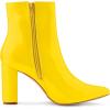 imageAllegra K Womens Chunky Heel Pointed Toe Zipper Ankle BootsYellow