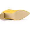 imageAllegra K Womens Chunky Heels Pointed Toe Ankle BootsYellow