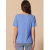 imageAllegra K Womens Cowl Neck Top Short Sleeve Casual Stretchy Blouse ShirtsBlue