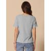imageAllegra K Womens Cowl Neck Top Short Sleeve Casual Stretchy Blouse ShirtsGrey