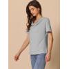 imageAllegra K Womens Cowl Neck Top Short Sleeve Casual Stretchy Blouse ShirtsGrey