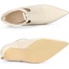 imageAllegra K Womens Cutout Back Zip Stiletto Heel Ankle BootsBeige