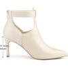 imageAllegra K Womens Cutout Back Zip Stiletto Heel Ankle BootsBeige