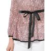 imageAllegra K Womens Elegant Tie Waist Long Sleeve Top Lace Peplum BlousesPink