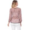 imageAllegra K Womens Elegant Tie Waist Long Sleeve Top Lace Peplum BlousesPink