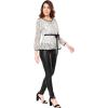 imageAllegra K Womens Elegant Tie Waist Long Sleeve Top Lace Peplum BlousesWhite