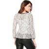 imageAllegra K Womens Elegant Tie Waist Long Sleeve Top Lace Peplum BlousesWhite