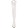 imageAllegra K Womens Glitter Boots Round Toe Chunky Heel Over the Knee High BootsWhite