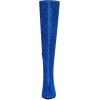 imageAllegra K Womens Glitter Pointed Toe Stiletto Heel Over the Knee Thigh High BootDeep Blue