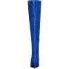 imageAllegra K Womens Glitter Pointed Toe Stiletto Heel Over the Knee Thigh High BootDeep Blue