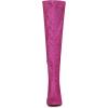 imageAllegra K Womens Glitter Pointed Toe Stiletto Heel Over the Knee Thigh High BootHot Pink