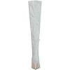 imageAllegra K Womens Glitter Pointed Toe Stiletto Heel Over the Knee Thigh High BootSilver