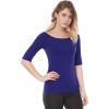 imageAllegra K Womens Half Sleeves Scoop Neck Fitted Layering Top Soft TShirtBlue