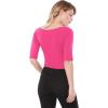 imageAllegra K Womens Half Sleeves Scoop Neck Fitted Layering Top Soft TShirtHot Pink