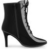 imageAllegra K Womens Lace Up Boots Pointed Toe Stiletto Heel Ankle BootsBlack