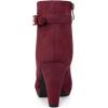 imageAllegra K Womens Low Platform Side Zip Buckle Chunky High Heel Ankle BootiesBurgundy