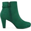 imageAllegra K Womens Low Platform Side Zip Buckle Chunky High Heel Ankle BootiesGreen
