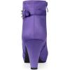imageAllegra K Womens Low Platform Side Zip Buckle Chunky High Heel Ankle BootiesPurple
