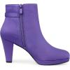 imageAllegra K Womens Low Platform Side Zip Buckle Chunky High Heel Ankle BootiesPurple